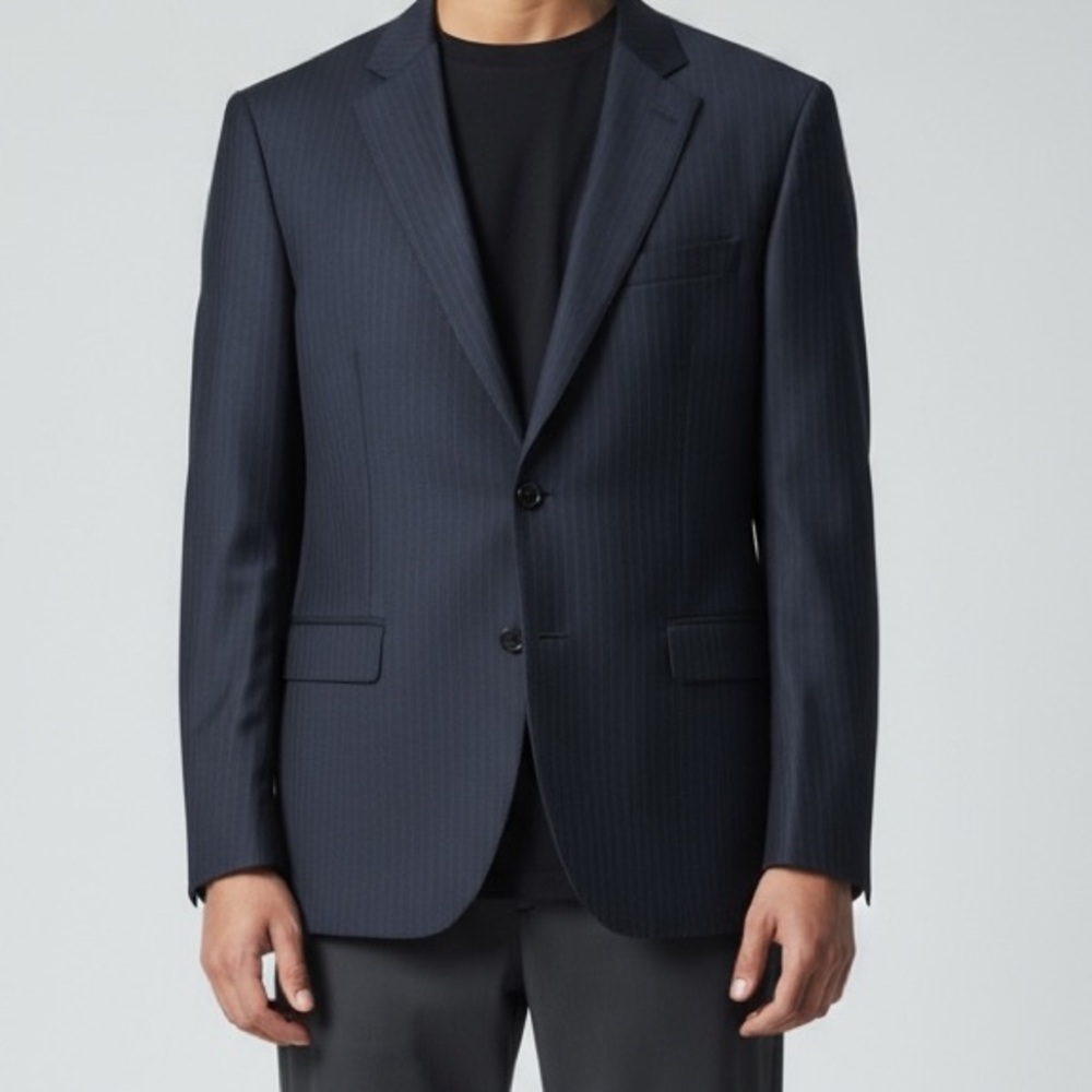 Saks Fifth Avenue Black Label Ermenegildo Zegna Wool & Silk Men's Black Blazer